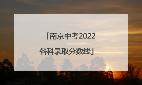 南京中考2022各科录取分数线